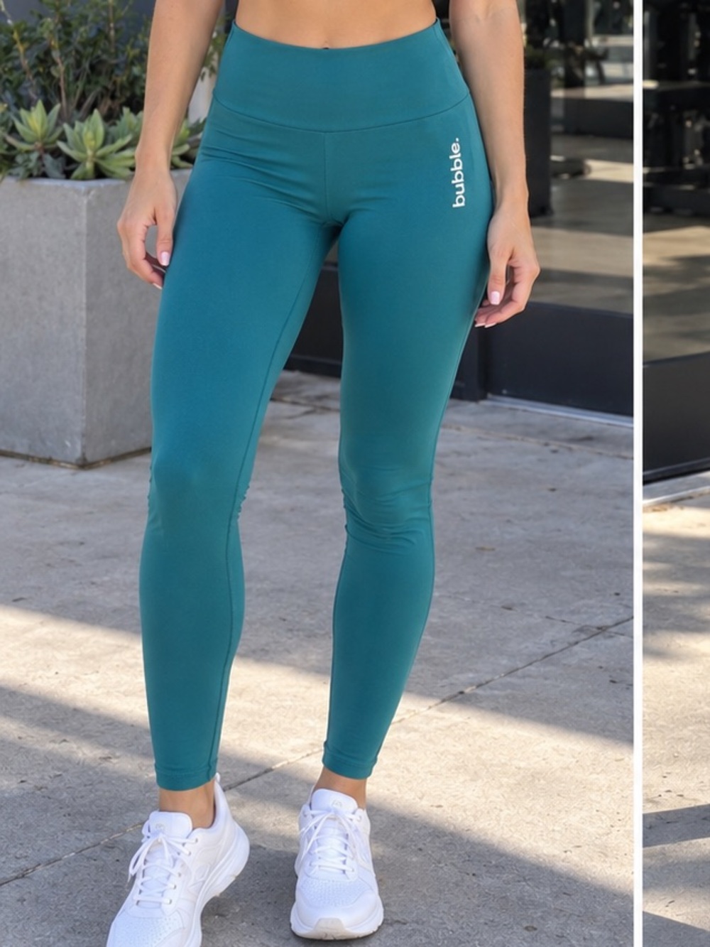 Activewear High-Waist Teal Scrunch Bootie Pocket Leggings Stretch Yoga Workout S - Picture 3 of 11